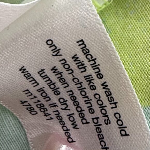 Lane Bryant Asymmetrical Top Lime Green Blue Sleeveless Plus 20 Cotton Blend - Picture 8 of 11